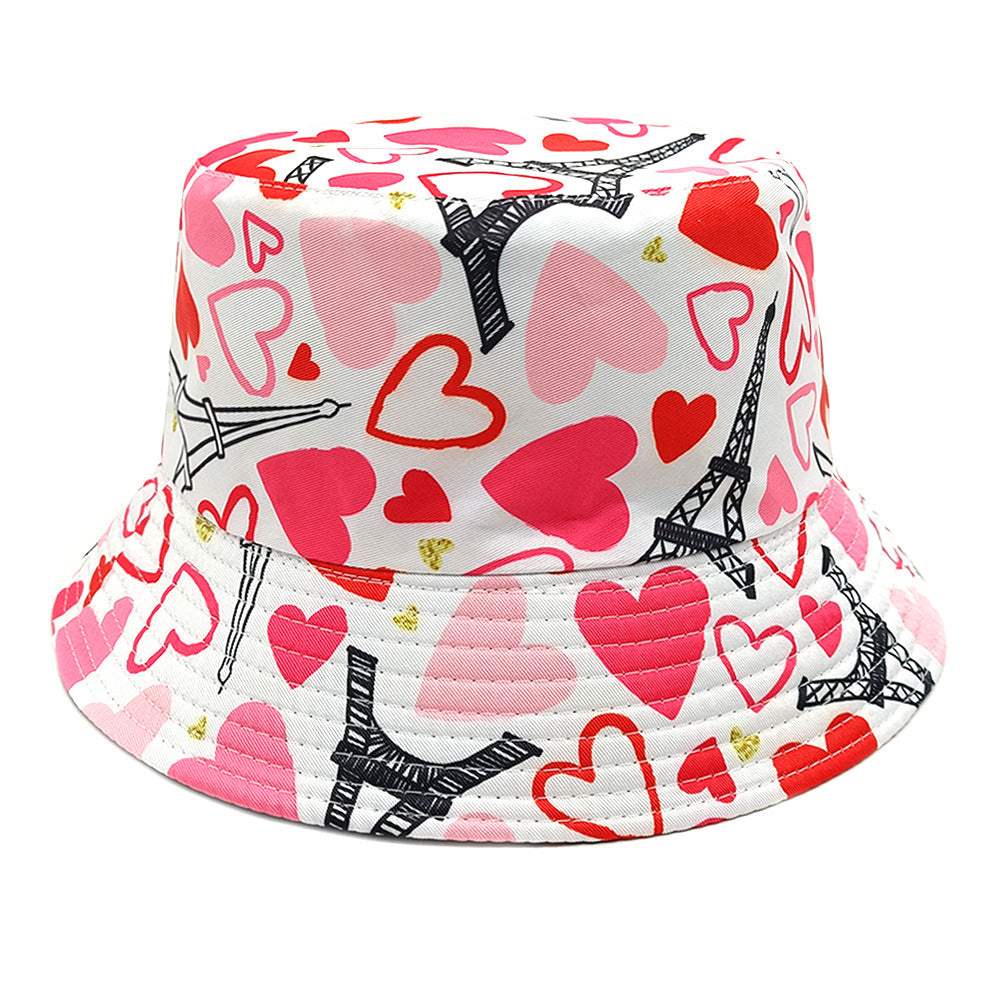 Heart Love Pattern Bucket Hat Women