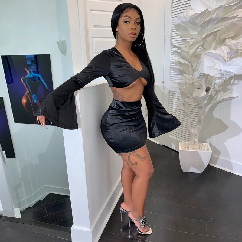 Women's Crop Top & Mini Skirt Set