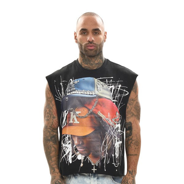 KEEP IT STAKED RAW EDGE MUSCLE TOP