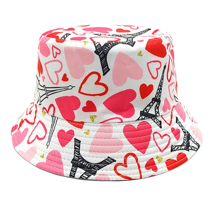 Heart Love Pattern Bucket Hat Women