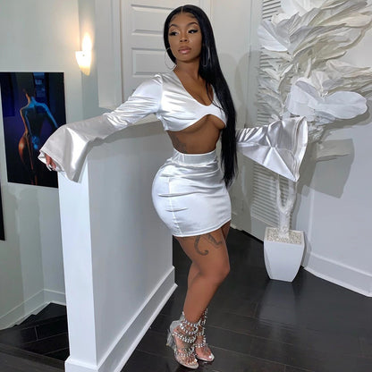 Women's Crop Top & Mini Skirt Set