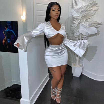 Women's Crop Top & Mini Skirt Set