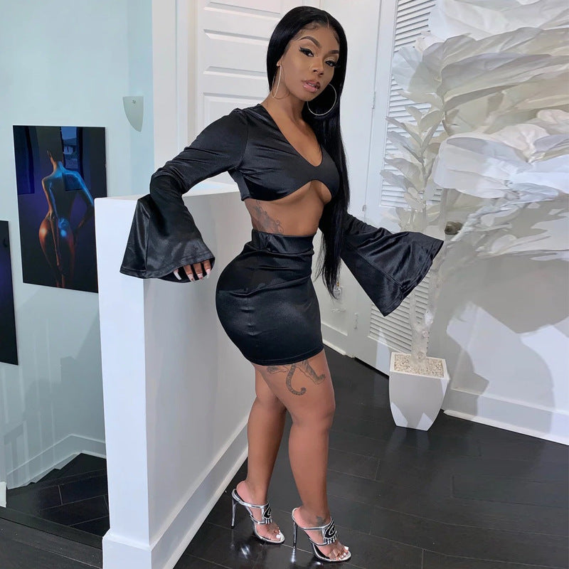Women's Crop Top & Mini Skirt Set
