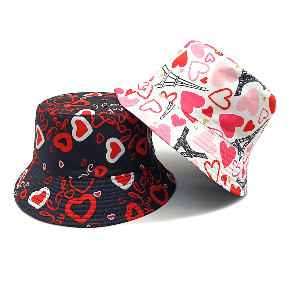 Heart Love Pattern Bucket Hat Women