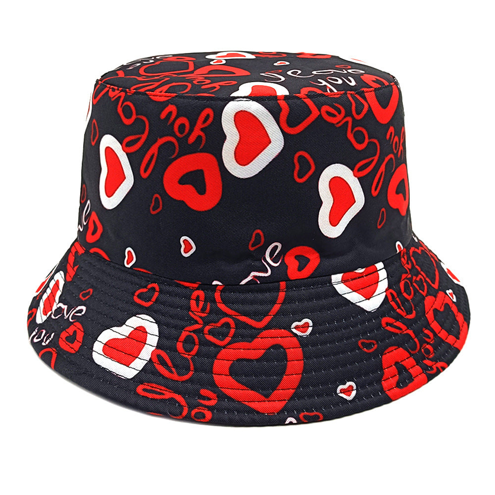 Heart Love Pattern Bucket Hat Women