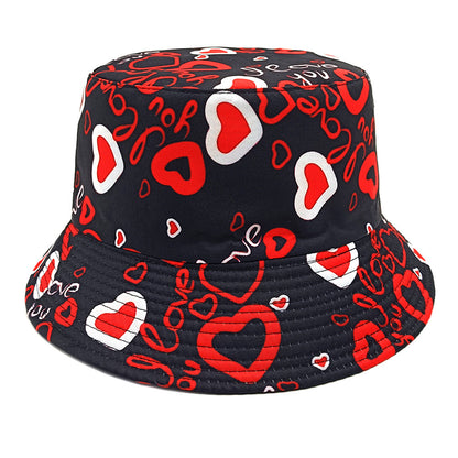 Heart Love Pattern Bucket Hat Women